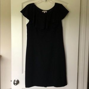 Nanette Lepore Ruffled Neck Crepe Sheath Dress